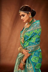Elegant Green Art Silk Banarasi Saree