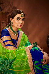 Navy Blue Georgette Saree with Intricate Embroidery