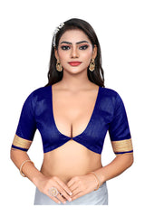 Navy Blue Georgette Saree with Intricate Embroidery