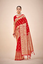 Elegant Red Art Silk Banarasi Saree