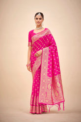 Elegant Pink Art Silk Banarasi Saree