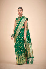 Teal Art Silk Banarasi Saree