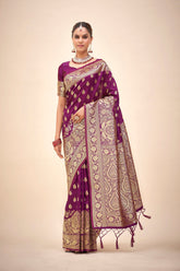 Elegant Purple Art Silk Banarasi Saree