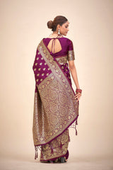 Elegant Purple Art Silk Banarasi Saree