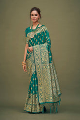 Teal Art Silk Banarasi Saree