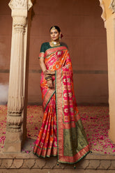 Elegant Pink Cotton-Silk Woven Saree