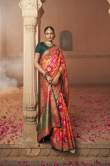 Elegant Pink Cotton-Silk Woven Saree