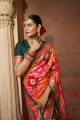 Elegant Pink Cotton-Silk Woven Saree
