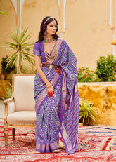Purple Silk Patola Saree