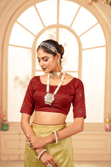 Copper Cotton Silk Bandhani Print Saree