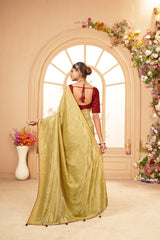 Copper Cotton Silk Bandhani Print Saree