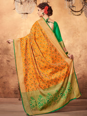 Orange Patola Silk Woven Saree
