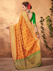 Shop Elegant Orange Patola Silk Woven Saree