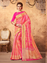 Peach Patola Silk Woven Saree
