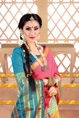 Shop Elegant Pink Cotton Silk Woven Saree