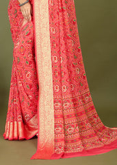 Shop Elegant Peach Cotton Silk Patola Print Saree
