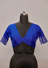 Shop Elegant Blue Velvet Tussar Silk Floral Print Saree