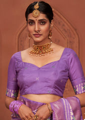 Lavender  Ikkat Print Saree