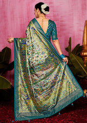 Shop Elegant Off White Tussar Silk Ethnic Motif Saree