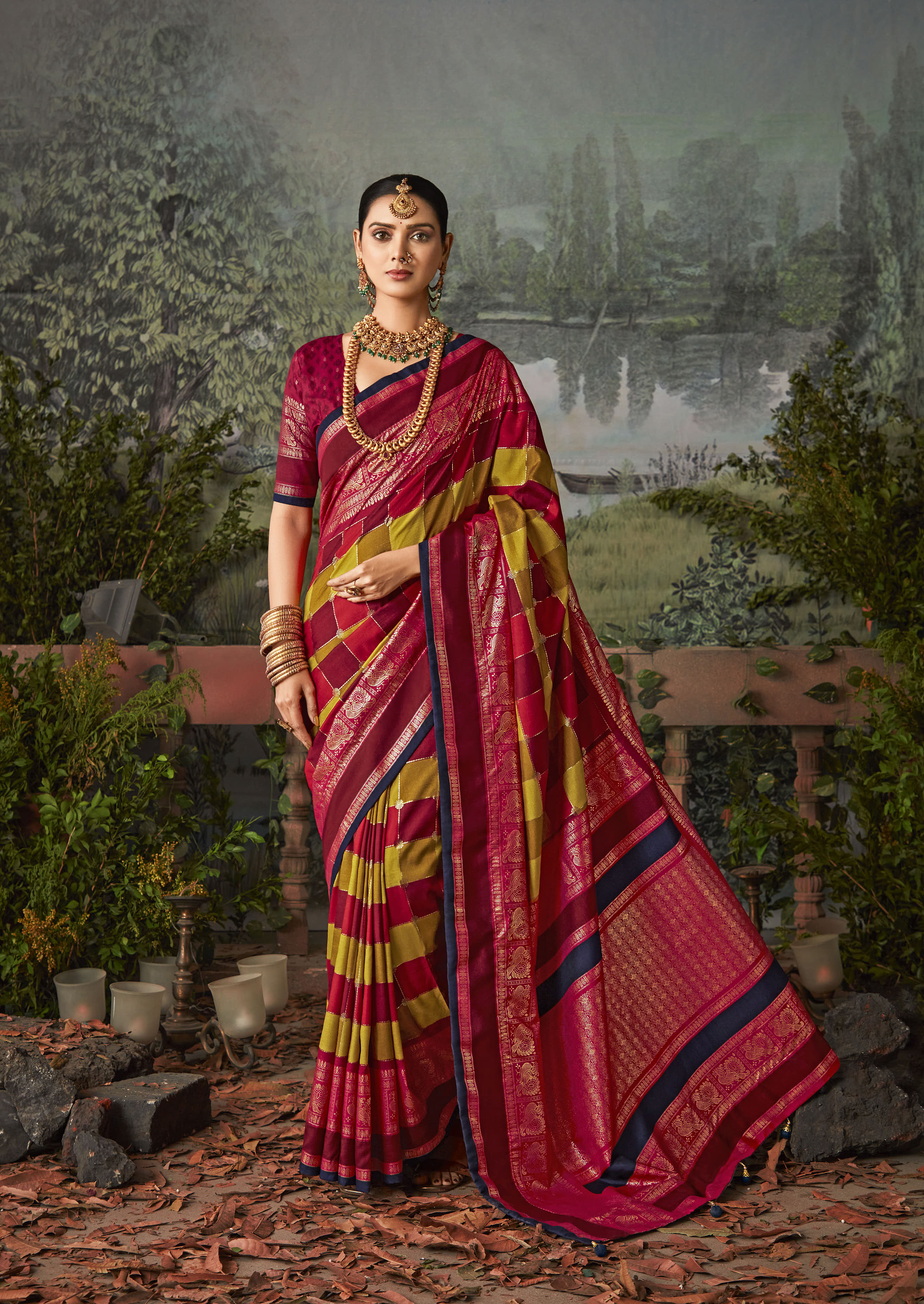 Exquisite Multi Tussar Silk Saree with Intricate Block Prints