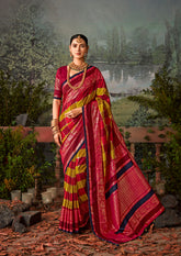 Exquisite Multi Tussar Silk Saree with Intricate Block Prints