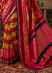 Exquisite Multi Tussar Silk Saree with Intricate Block Prints