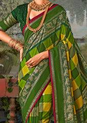 Exquisite Green Tussar Silk Saree