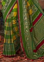 Exquisite Green Tussar Silk Saree