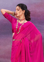 Pink Chiffon Swarovski Saree