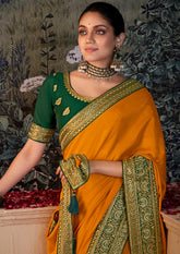 Golden Vichitra Gota Patti Saree