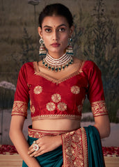 Blue Vichitra Gota Patti Saree