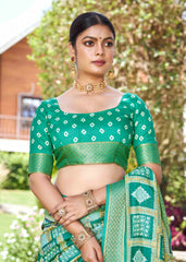 Multi Silk Block Print Saree