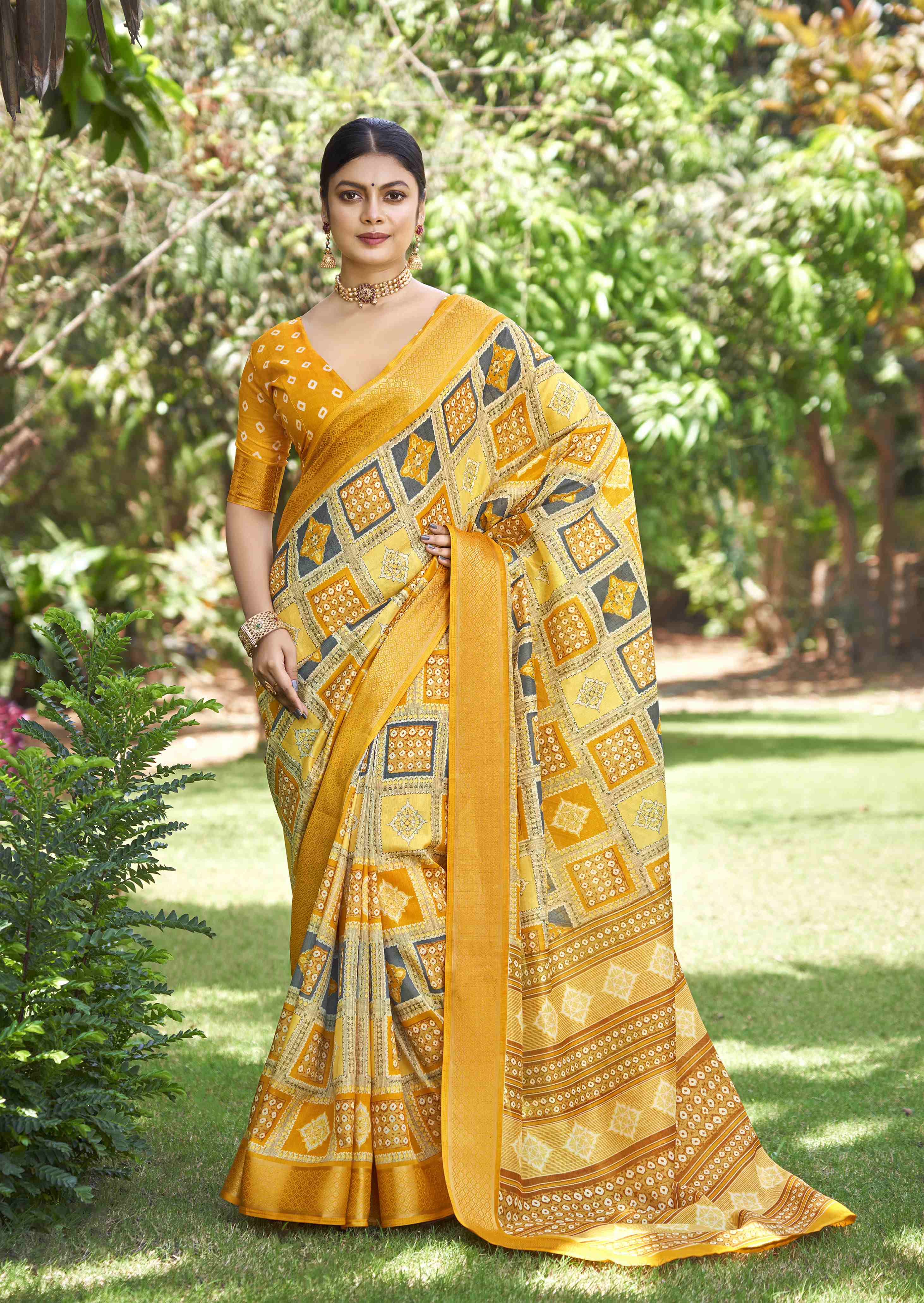 Yellow Silk Saree