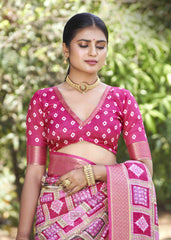 Multi Silk Block Print Saree