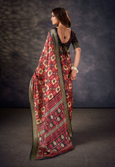 Exquisite Multi Silk Block Print Saree