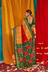 Shop Yellow Tussar Silk Swarovski Saree