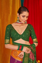 Mustard Tussar Silk Swarovski Saree