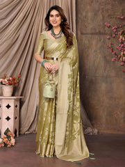 Brown Brasso Floral Print Saree