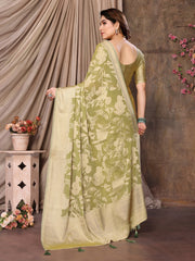 Brown Brasso Floral Print Saree