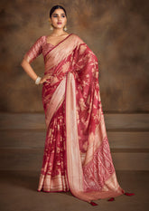 Vibrant Red Brasso Saree