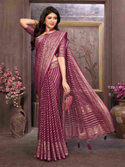 Shop Elegant Purple Brasso Saree