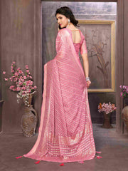 Exquisite Pink Brasso Saree