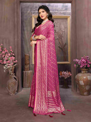 Exquisite Pink Brasso Saree