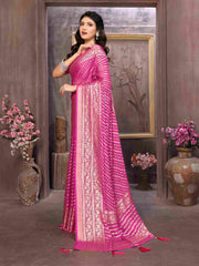 Exquisite Pink Brasso Saree