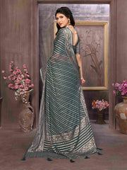 Elevate Your Style with Our Elegant Grey Brasso Saree