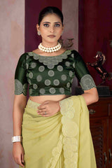 Exquisite Yellow Embroidery Saree