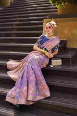 Elevate Elegance with Our Luxurious Purple Jacquard Woven Saree