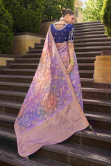Elevate Elegance with Our Luxurious Purple Jacquard Woven Saree