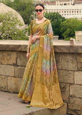 Elevate Elegance with Our Green Jacquard Woven Saree