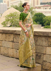 Exquisite Multi Jacquard Woven Saree